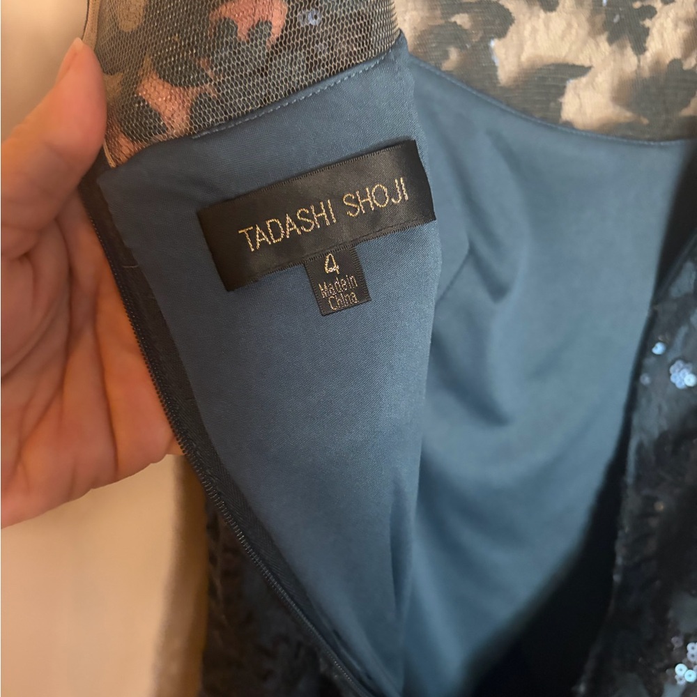 Tadashi Shoji Dress, Teal Lace Overlay‎ - Picture 3 of 12